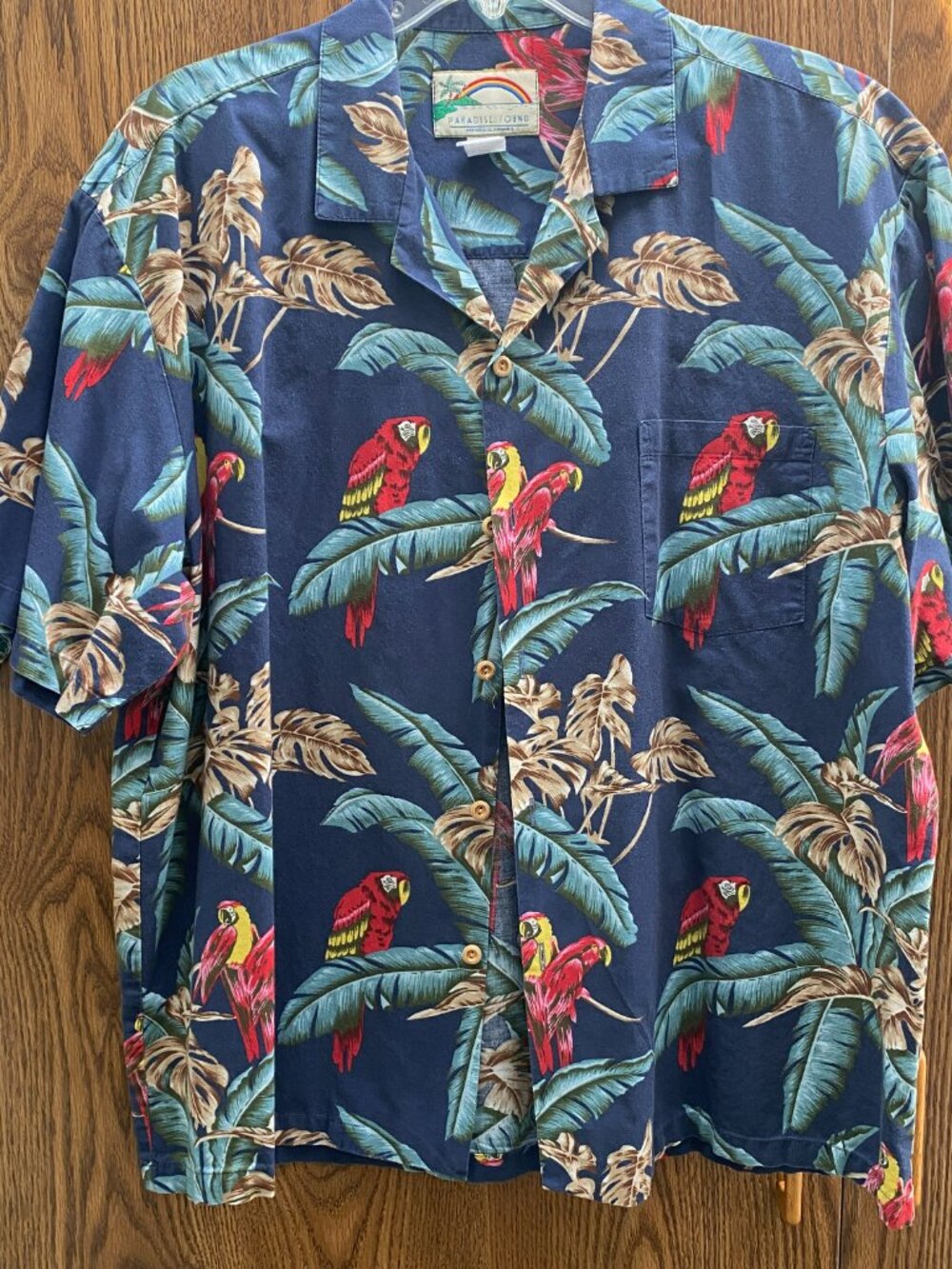 🦜 Authentic Vintage Paradise Found "Jungle Bird" Hawaiian Shirt SIZE XL